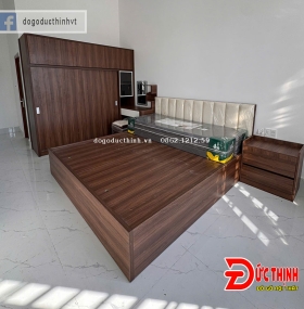 Thi Công Trọn Bộ Phòng Ngủ Gỗ Công Nghiệp – Công Trình Anh Sáu Xuyên Mộc