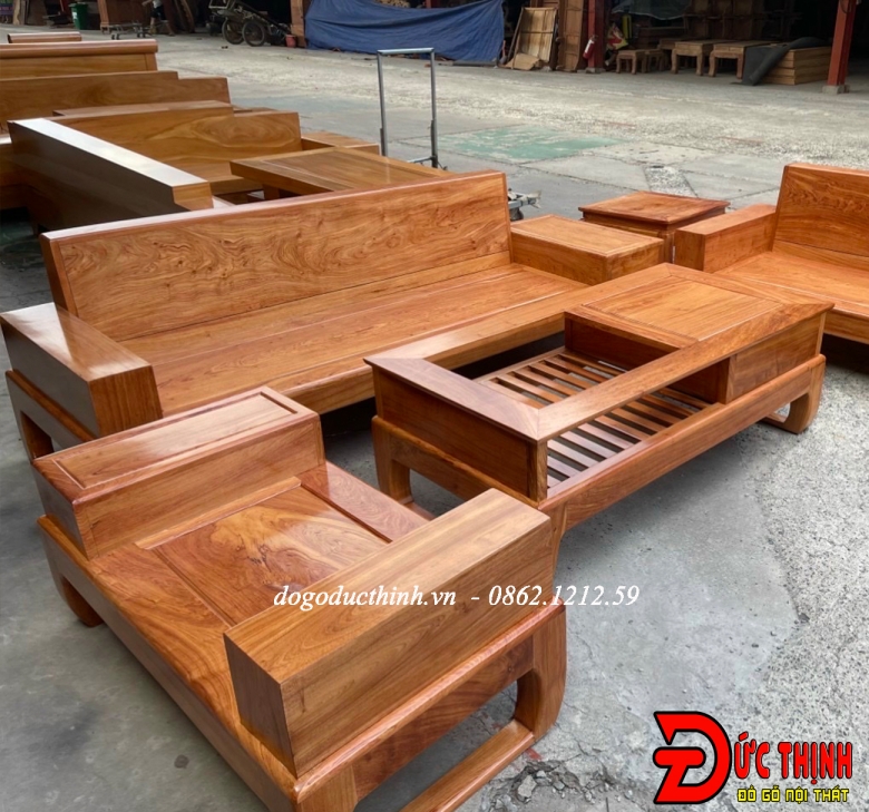 Sofa Gỗ Hương Đá Chân Quỳ