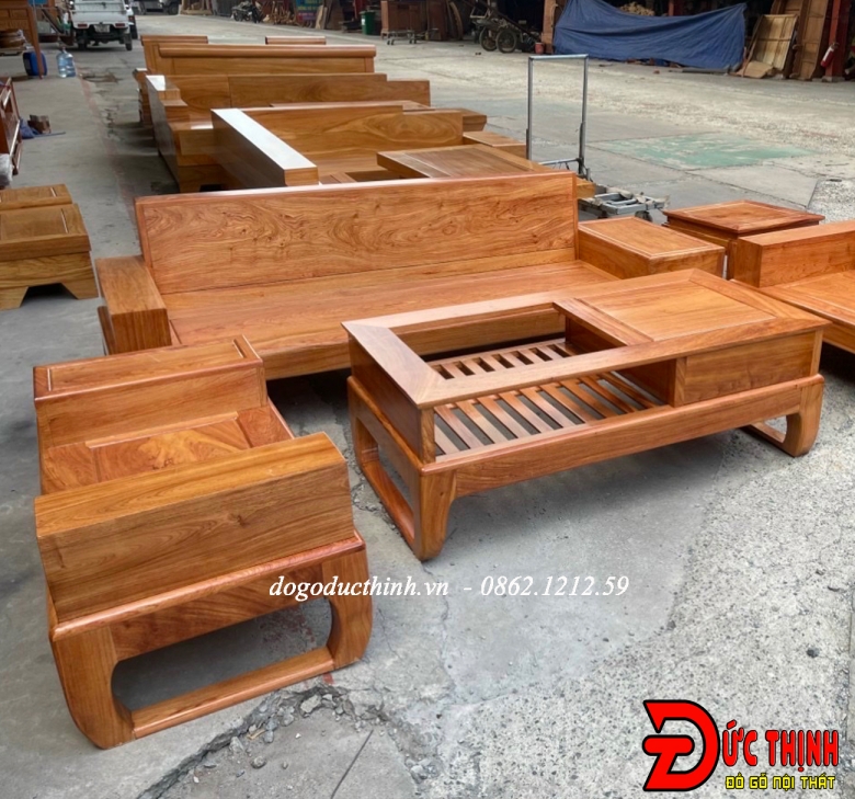 Sofa Gỗ Hương Đá Chân Quỳ