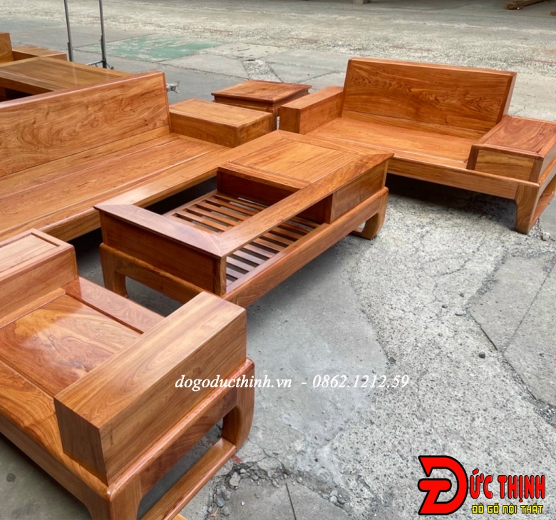 Sofa Gỗ Hương Đá Chân Quỳ