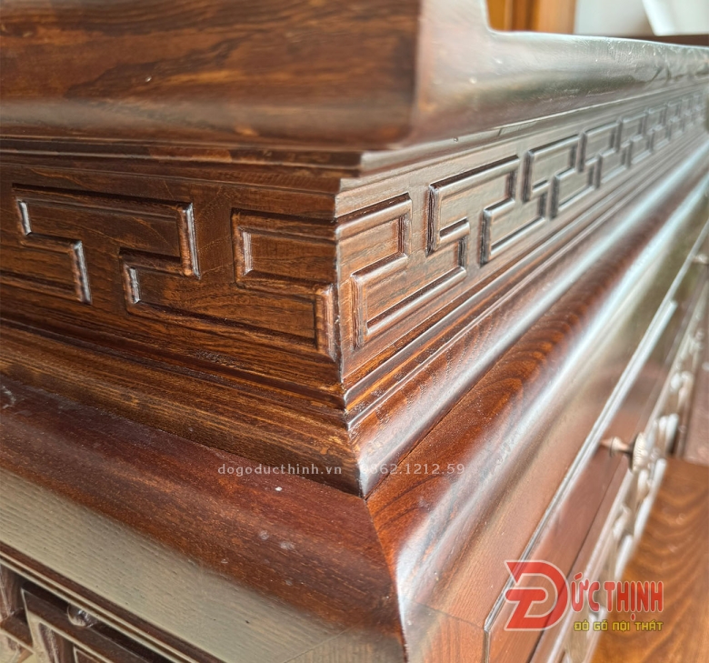 Án gian thờ gỗ sồi 127 - tủ gầm - 2 ngăn kéo