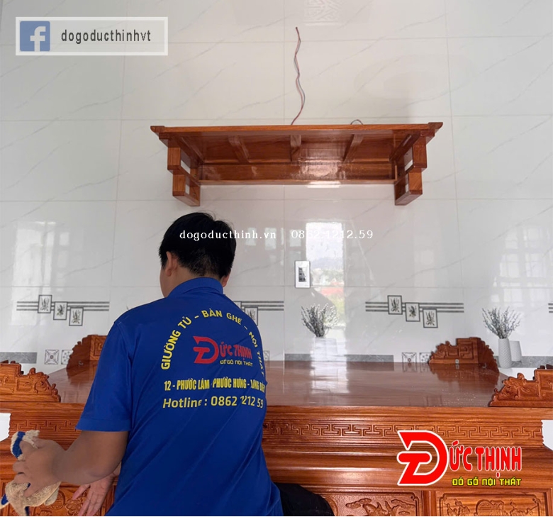 Án Gian thờ gỗ đỏ 175 - nhất cấp - NGŨ PHÚC