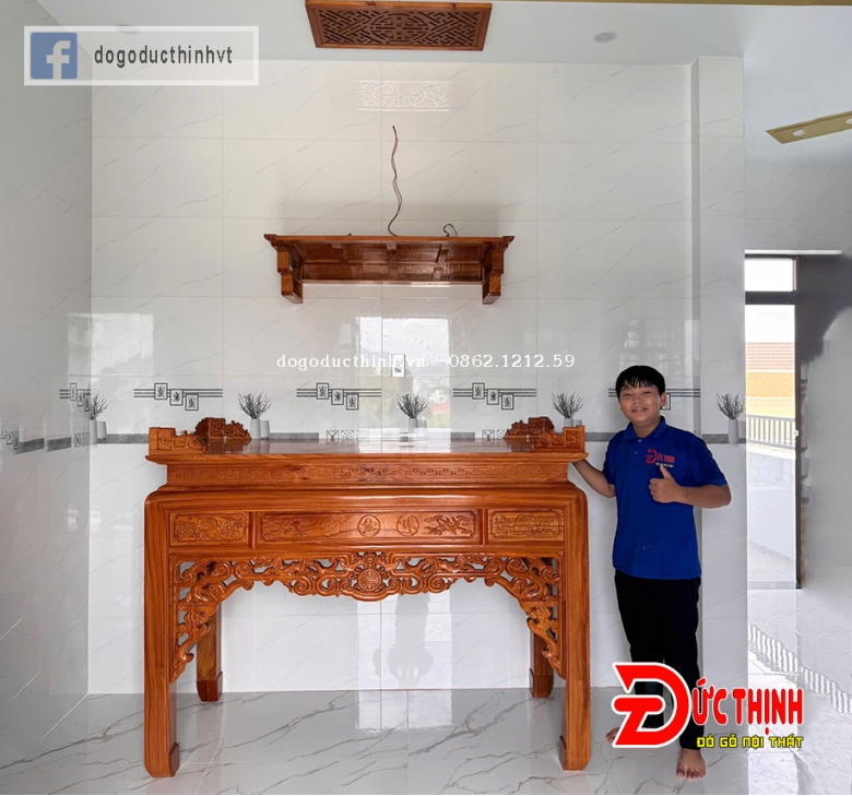 Án Gian thờ gỗ đỏ 175 - nhất cấp - NGŨ PHÚC