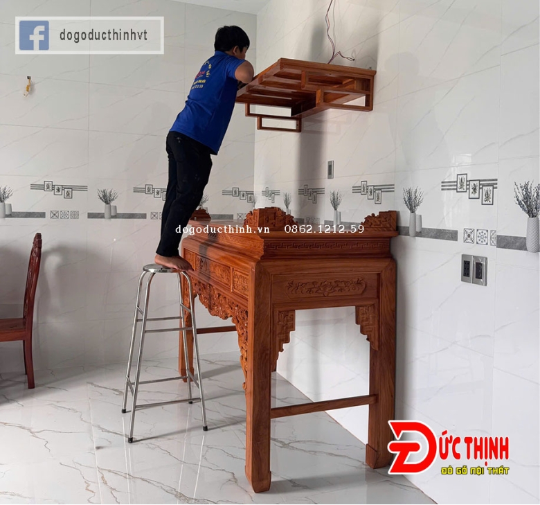 Án Gian thờ gỗ đỏ 175 - nhất cấp - NGŨ PHÚC
