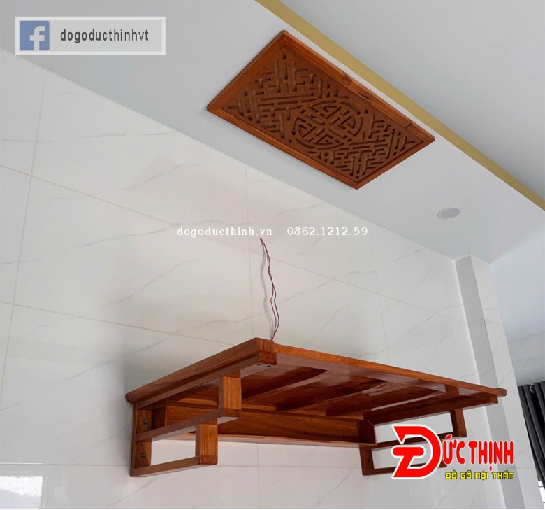 Án Gian thờ gỗ đỏ 175 - nhất cấp - NGŨ PHÚC