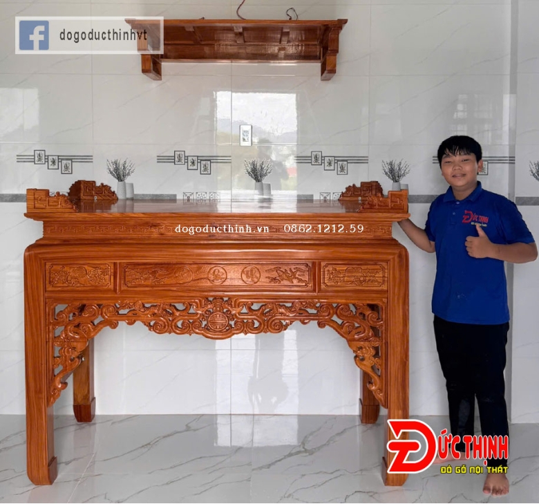Án Gian thờ gỗ đỏ 175 - nhất cấp - NGŨ PHÚC