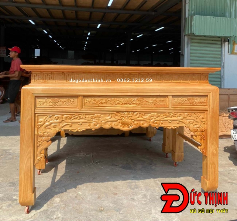 Án Gian thờ gỗ đỏ nhị cấp 175 - Mẫu ngũ phúc