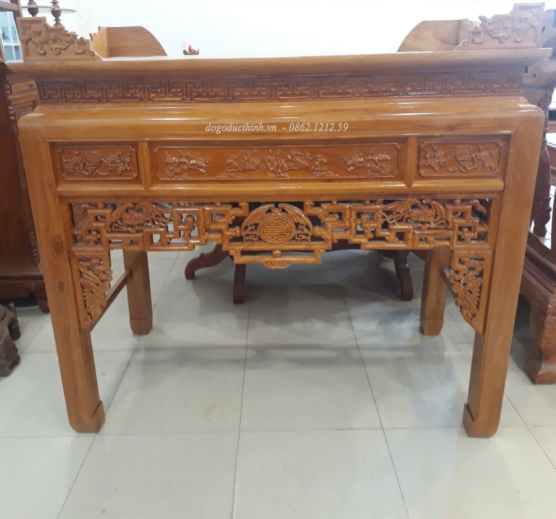 Án Gian thờ gỗ đỏ nhị cấp 175 - Mẫu ngũ phúc