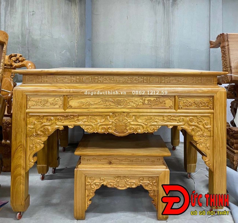 Án Gian thờ gỗ đỏ nhị cấp 175 - Mẫu ngũ phúc