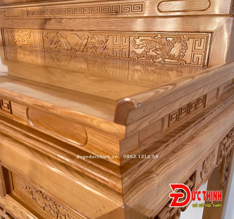 Án gian thờ gỗ sồi 2 tầng 153