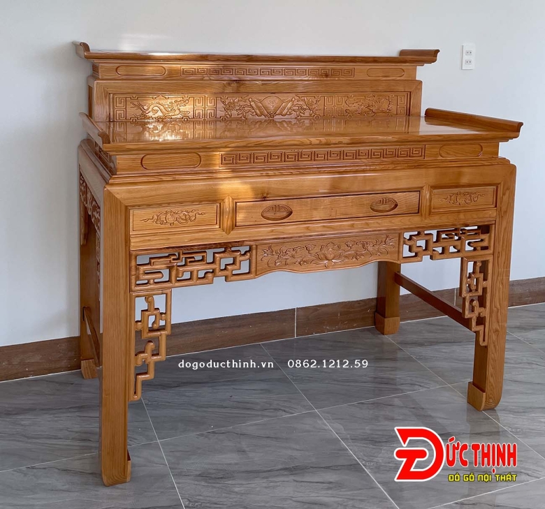 Án gian thờ gỗ sồi 2 tầng 153