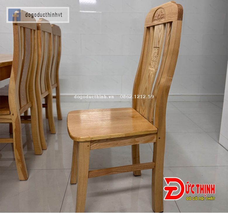 Bàn ăn gỗ sồi - Oval - 6 ghế