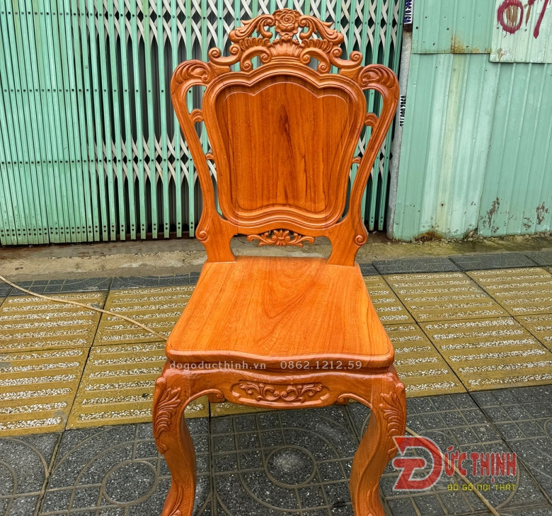 BÀN ĂN NGUYÊN KHỐI GỖ ĐỎ - 10 GHẾ LOUIS - BÀN N107XD265Xd16