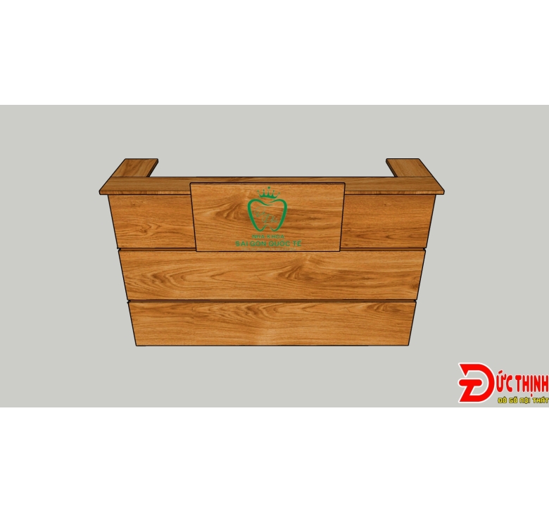 Bản vẽ bàn lễ tân gỗ đỏ