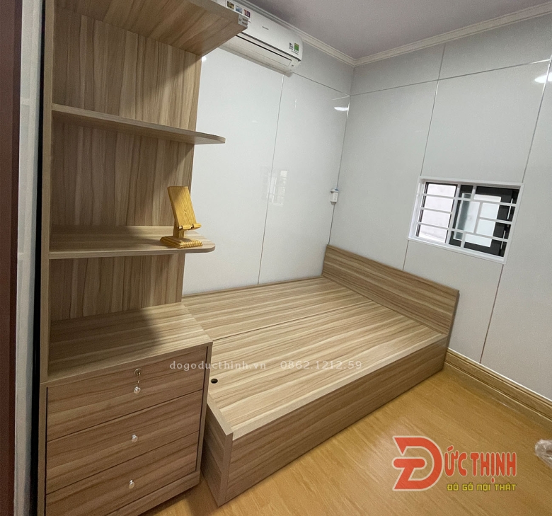 COMBO PHÒNG NGỦ HIỆN ĐẠI GỖ MDF: GIƯỜNG + TỦ CÁNH TRƯỢT