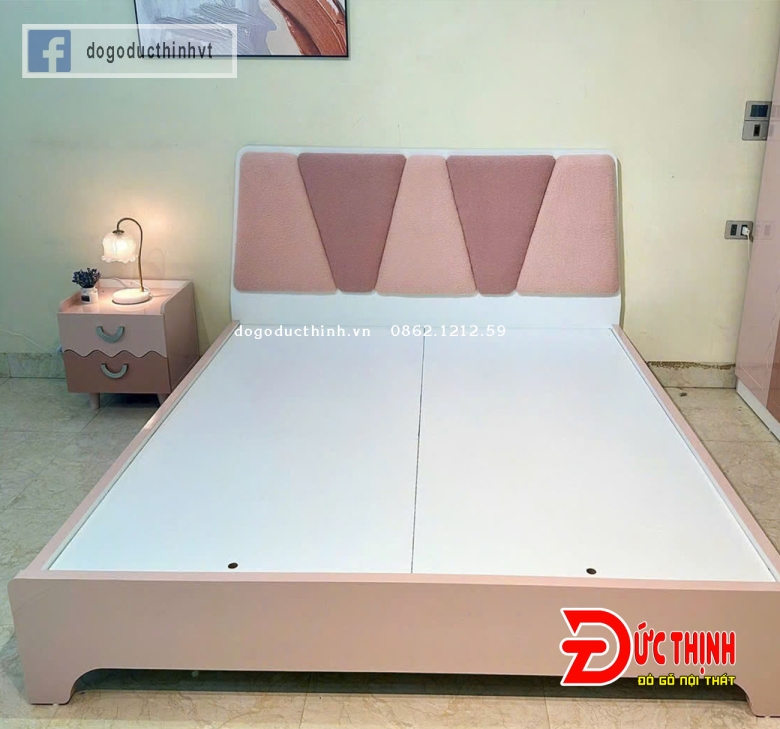 Combo phòng ngủ gỗ MDF tone màu hồng 2025