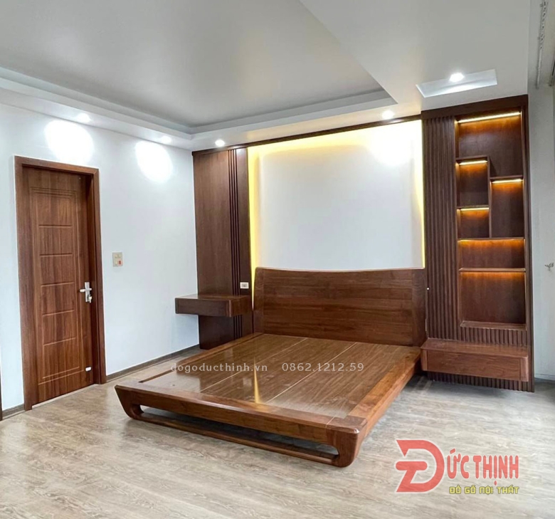 Combo phòng ngủ gỗ óc Chó hiện đại - sang trọng