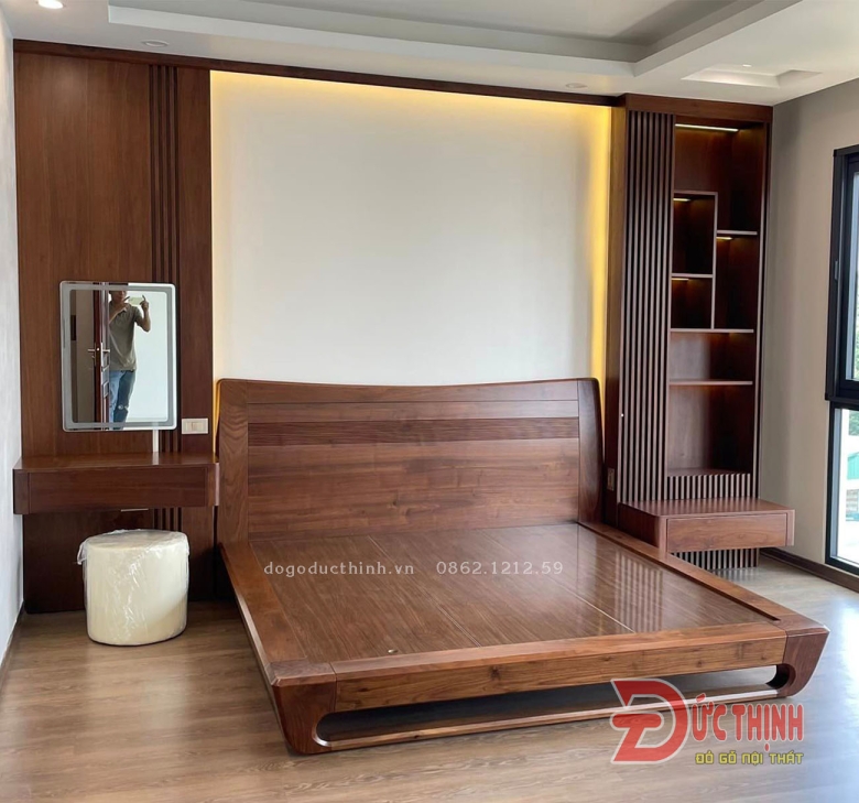 Combo phòng ngủ gỗ óc Chó hiện đại - sang trọng