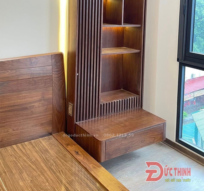 Combo phòng ngủ gỗ óc Chó hiện đại - sang trọng