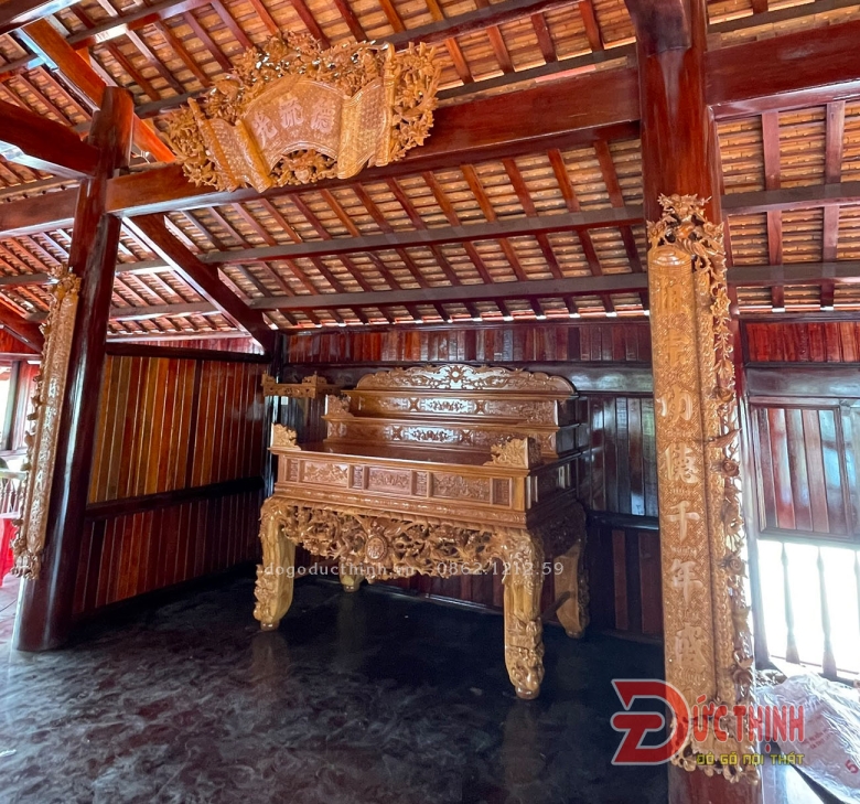 Trọn bộ phòng thờ gỗ đỏ cao cấp