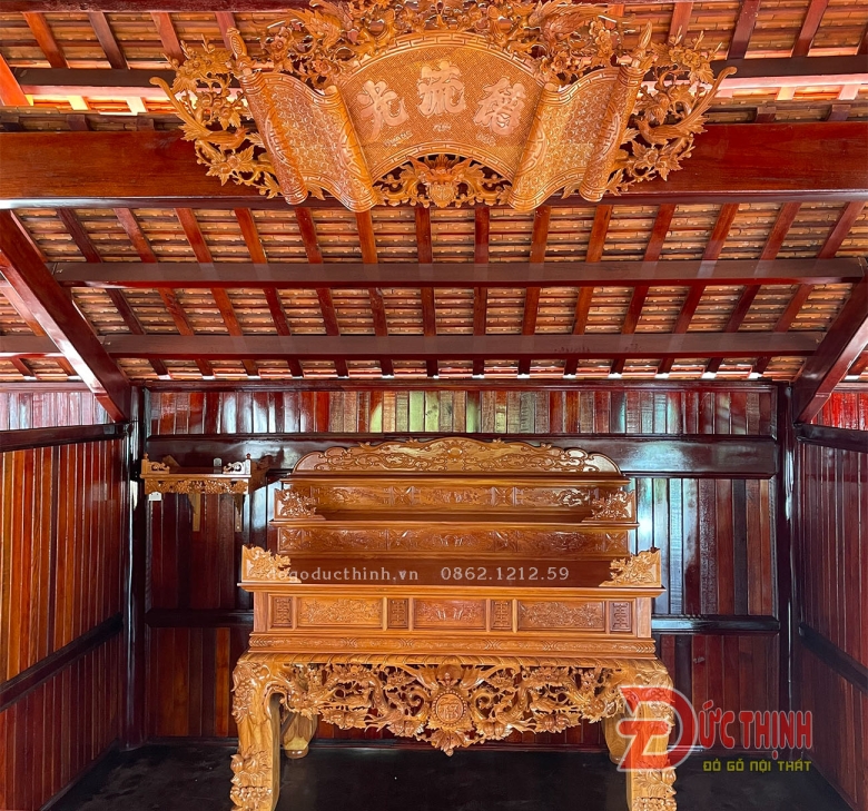 Trọn bộ phòng thờ gỗ đỏ cao cấp