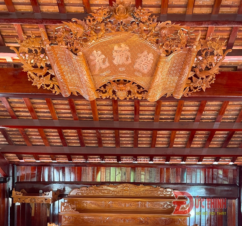 Trọn bộ phòng thờ gỗ đỏ cao cấp