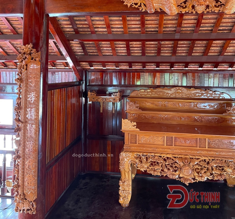 Trọn bộ phòng thờ gỗ đỏ cao cấp