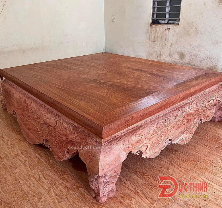 Sập gõ đỏ Hương đá - Sập chân quỳ trơn