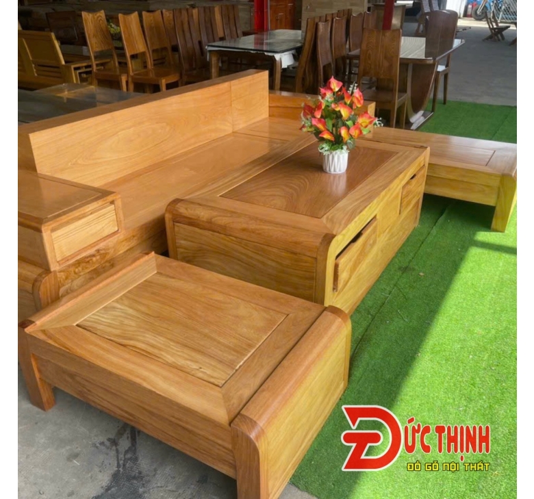 SOFA GỖ ĐỎ - GÓC CHỮ L 