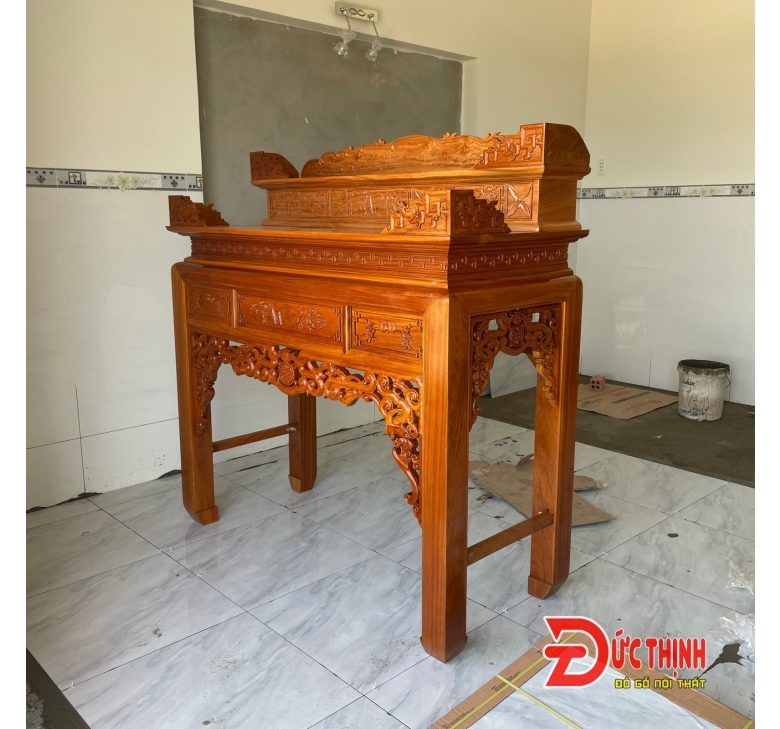 Án Gian thờ gỗ đỏ nhị cấp 175 - Mẫu ngũ phúc