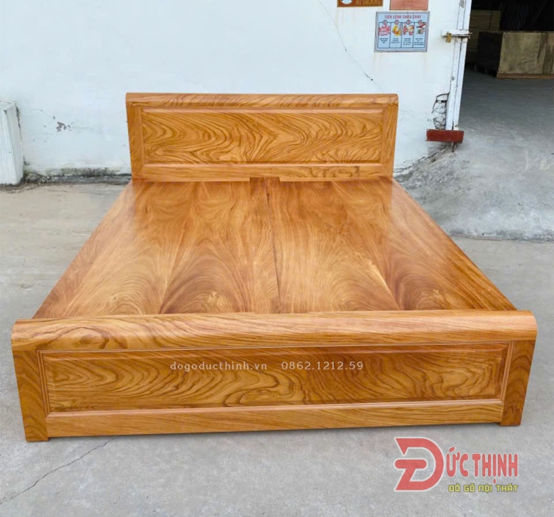 GIƯỜNG NGỦ GỖ ĐỎ CÓ NGĂN KÉO, VẠT PHẢN