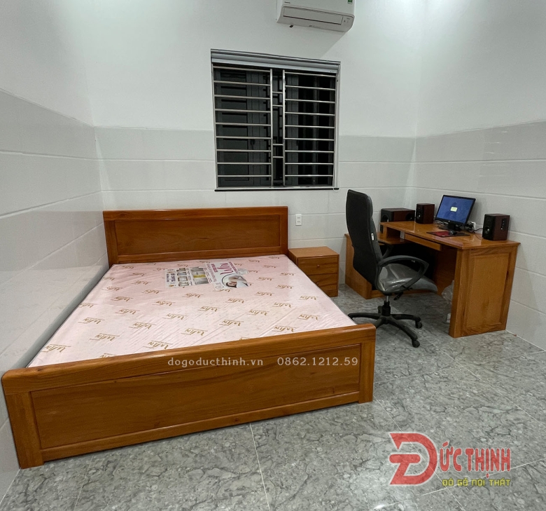 Giường ngủ gỗ đỏ - Vạt Phản 4 ngăn kéo 
