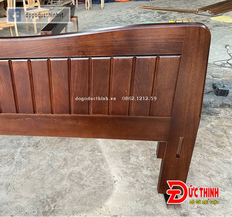 Giường ngủ Zito kiểu Nhật - gỗ đỏ tự nhiên