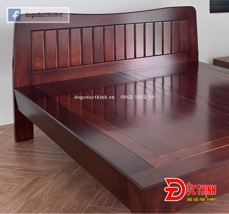 Giường ngủ Zito kiểu Nhật - gỗ đỏ tự nhiên
