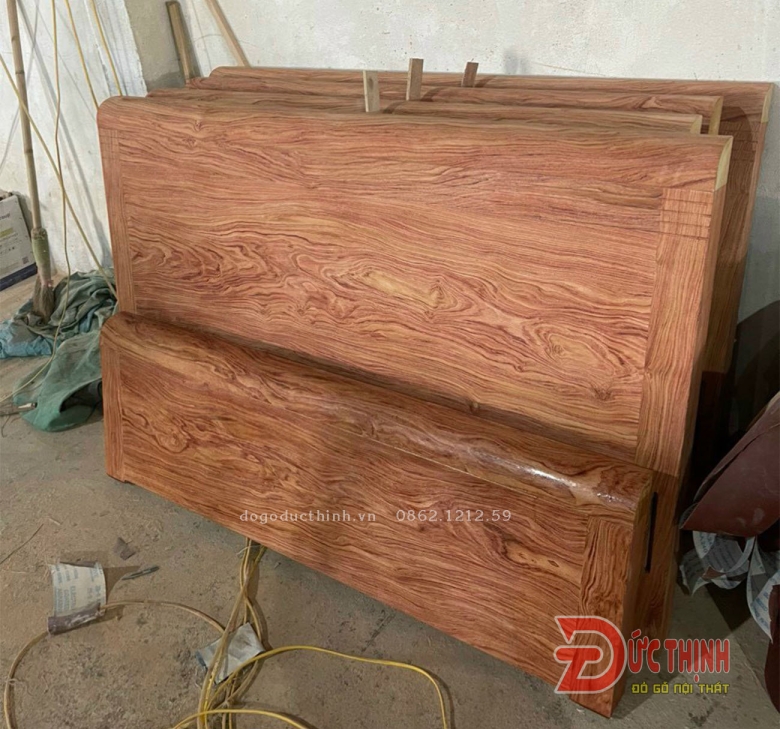 Giường Ngủ Gỗ Hương Đá Có Ngăn Kéo, Vạt Phản