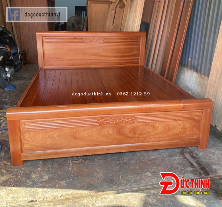 Giường ngủ hiện đại gỗ lát - vạt phản nan