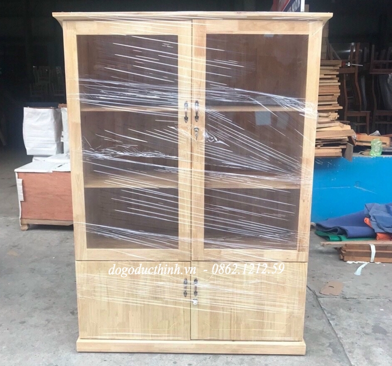 Tủ hồ sơ gỗ thông ghép - 2 cánh - 1m4