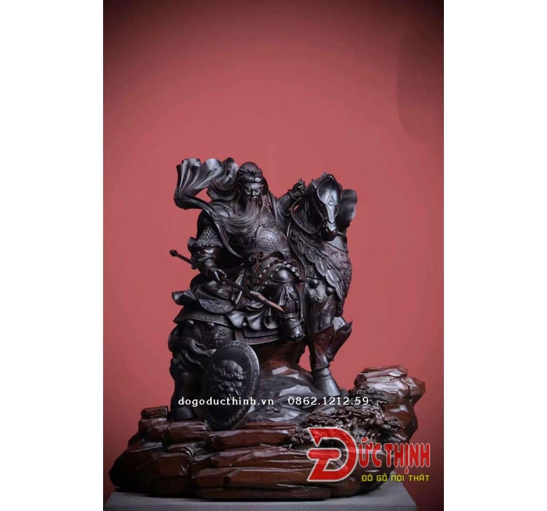 Tượng gỗ: QUAN CÔNG CƯỠI NGỰA