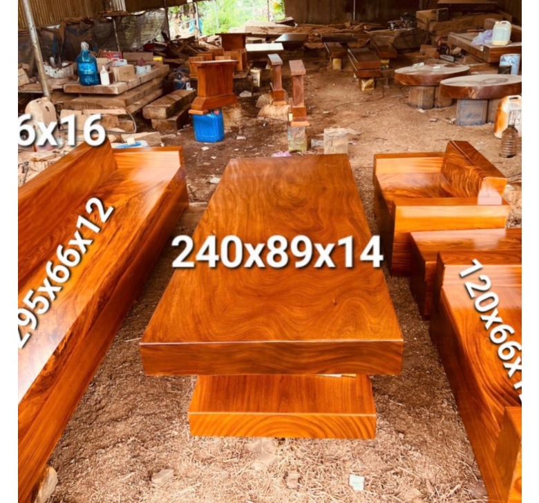 SOFA GỖ ĐỎ NGUYÊN KHỐI CHỮ H