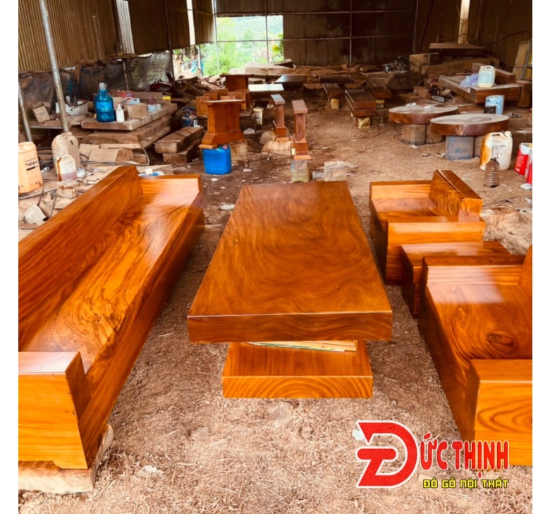 SOFA GỖ ĐỎ NGUYÊN KHỐI CHỮ H