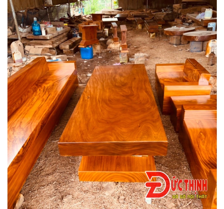 SOFA GỖ ĐỎ NGUYÊN KHỐI CHỮ H