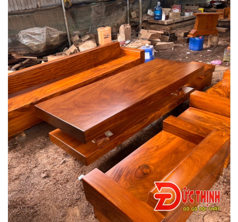 SOFA GỖ ĐỎ NGUYÊN KHỐI CHỮ H
