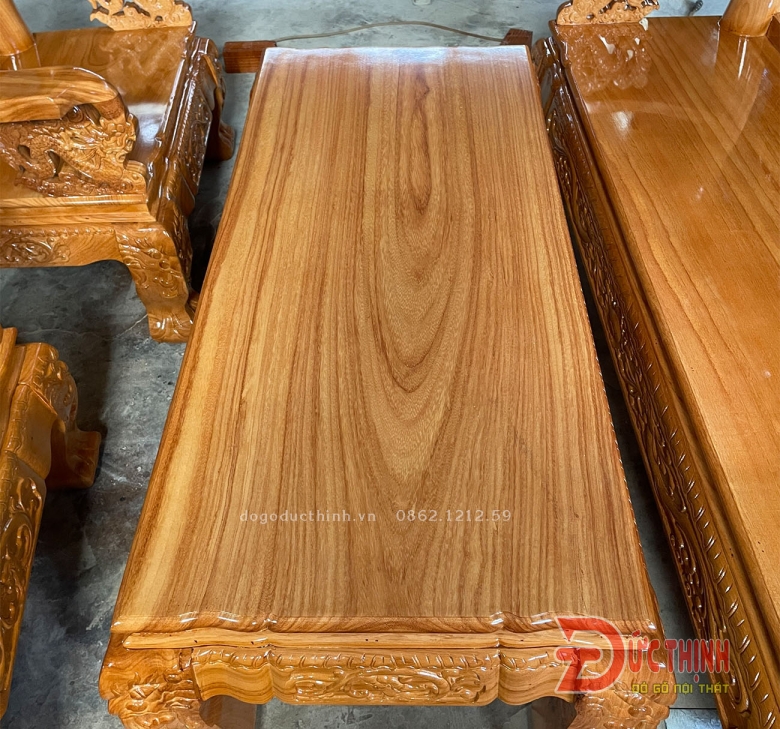 SALON GỖ ĐỎ - ĐÀO TIÊN - CỘT 12 - 6 MÓN - TAY RỒNG