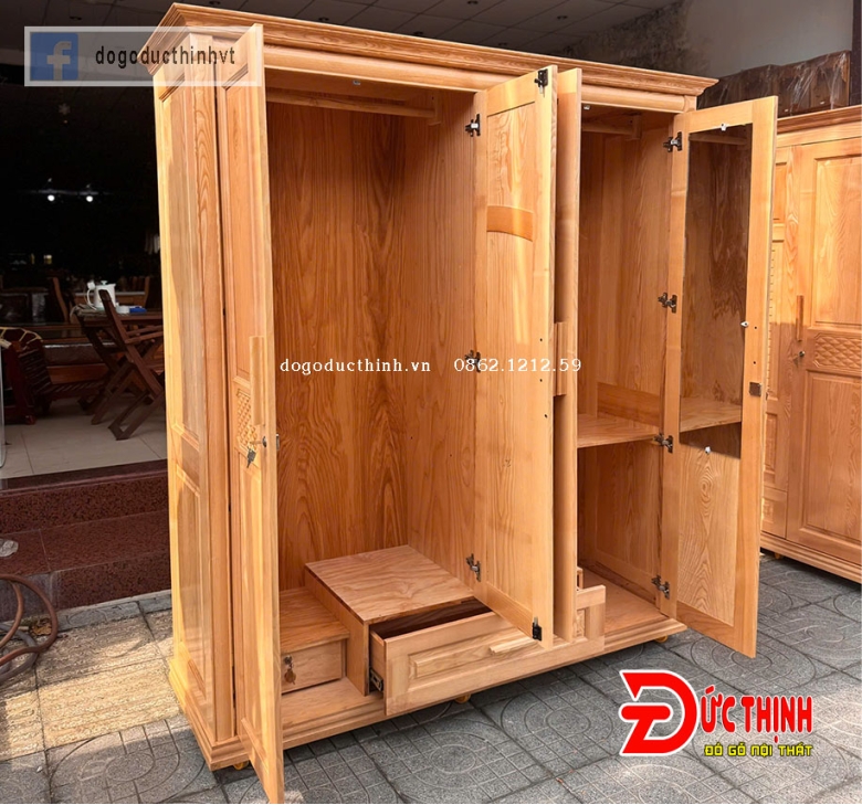 Tủ quần áo gỗ sồi Nga 4 cánh (đủ các mẫu)