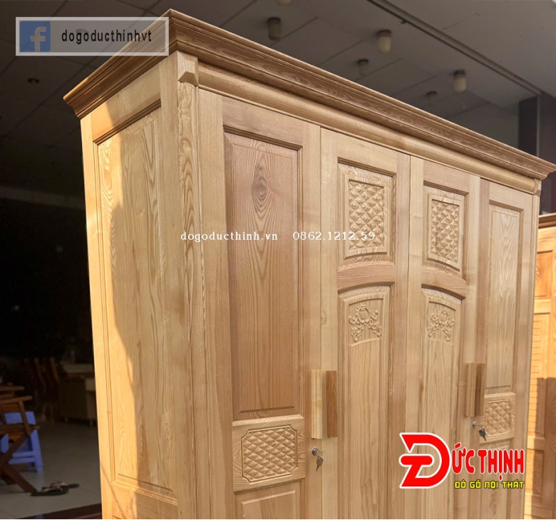 Tủ quần áo gỗ sồi Nga 4 cánh (đủ các mẫu)