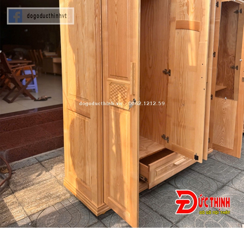 Tủ quần áo gỗ sồi Nga 4 cánh (đủ các mẫu)