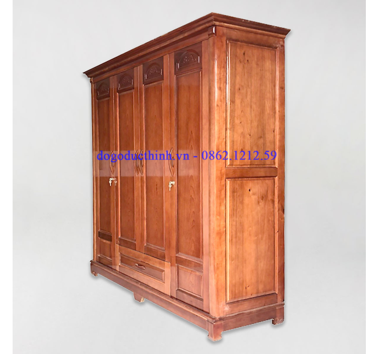 Tủ áo xoan đào 4 cánh (đầy đủ các mẫu)