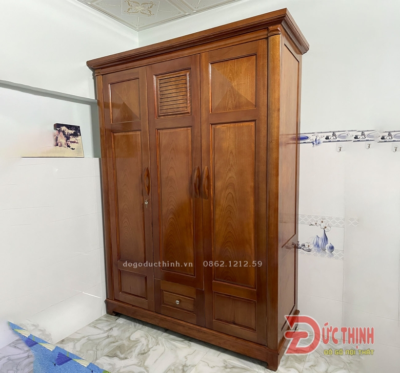 Tủ quần áo xoan 3 cánh (đầy đủ các mẫu)