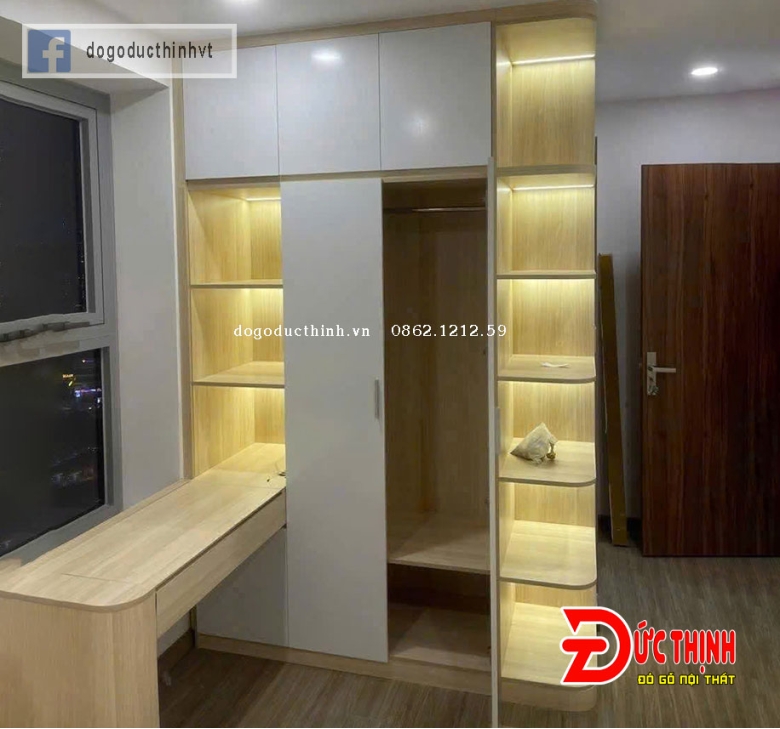 Mẫu tủ quần áo MDF thiết kế theo yêu cầu