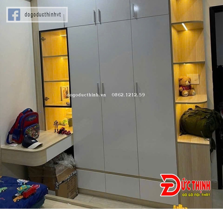 Mẫu tủ quần áo MDF thiết kế theo yêu cầu